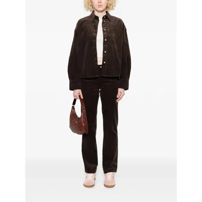 7 For All Mankind Corduroy Button-up Shirt In Brown