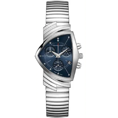 Hamilton Ventura Chrono Quartz "elvis Blue Suede Shoes" Steel Men's Watch H24432141 In Blue