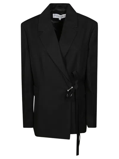 Jw Anderson J. W. Anderson Tailored Wrap Jacket In Black