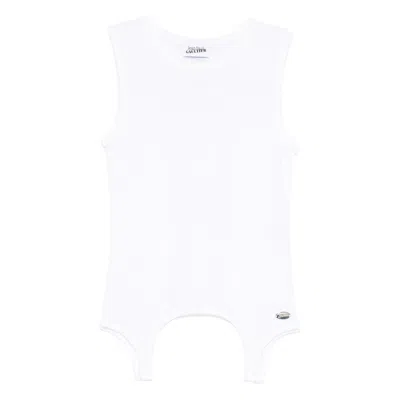 Jean Paul Gaultier Women Tank Top With Lingerie Garter In White