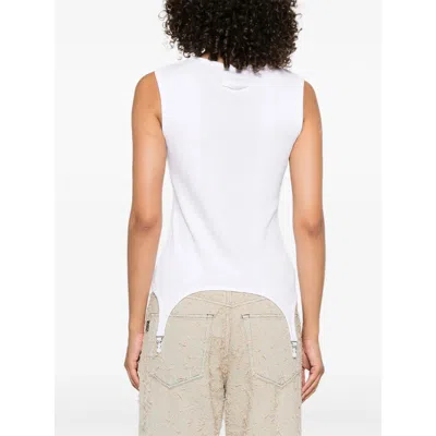 Jean Paul Gaultier Women Tank Top With Lingerie Garter In White