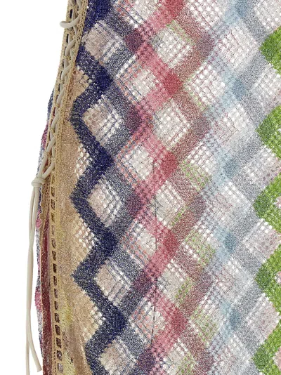 Missoni Sheer Fabric Zigzag Dress Lace-up Detail In Multi