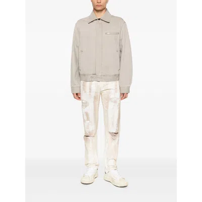 Gallery Dept. Mens Archival White Overtime Distressed Denim Jeans In White