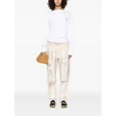 Gallery Dept. Mens Archival White Overtime Distressed Denim Jeans In White