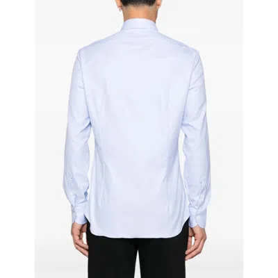 Mazzarelli Cotton Shirts In Blue