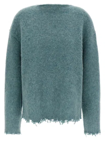 Jil Sander Fringed Sweater Sweaters And Cardigans Light Blue In Blue