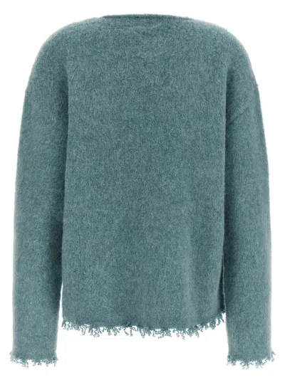 Jil Sander Fringed Sweater Sweaters And Cardigans Light Blue In Blue
