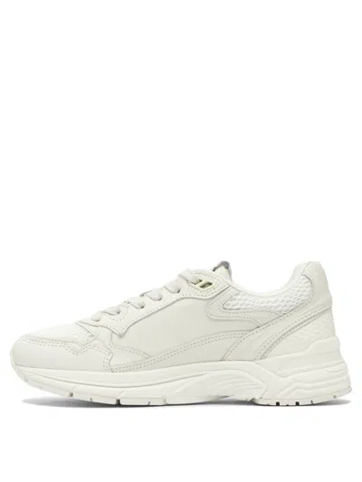 Autry Hyperway Sneakers In Whisper White Laminated Leather And Mesh In Neutral