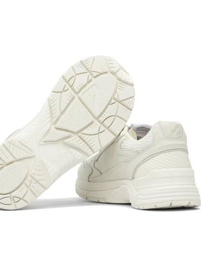 Autry Hyperway Sneakers In Whisper White Laminated Leather And Mesh In Neutral