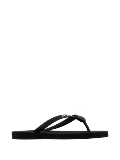Balenciaga Slippers Infradito In Gomma Nera  Uomo