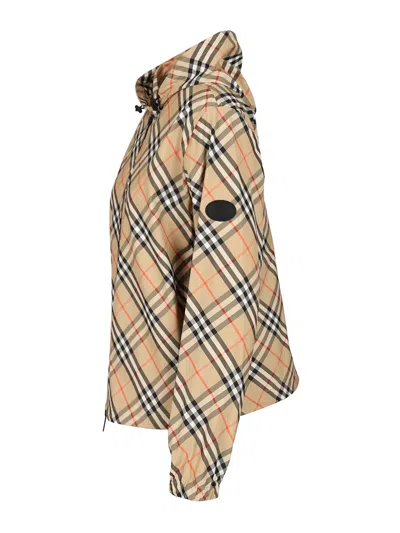 Burberry Salcombe Hooded Jacket In Polyester Sabbia In Multi