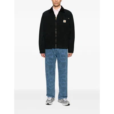 Carhartt Structured Collared Front Pocket Long Sleeve Jacket In Black