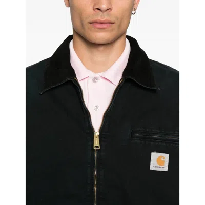 Carhartt Structured Collared Front Pocket Long Sleeve Jacket In Black