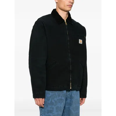 Carhartt Structured Collared Front Pocket Long Sleeve Jacket In Black