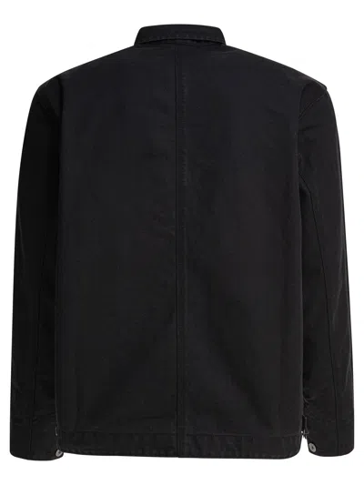 The North Face Black Cotton Jacket With Classic Collar In Black