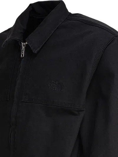 The North Face Black Cotton Jacket With Classic Collar In Black