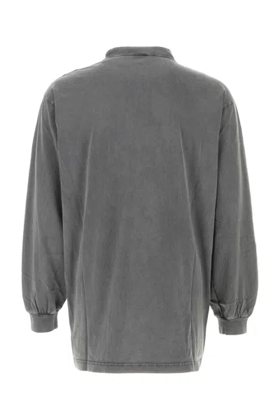 Balenciaga Mens Super Faded Wash Blk Graphic-print Oversized Cotton T-shirt Xs In Gray