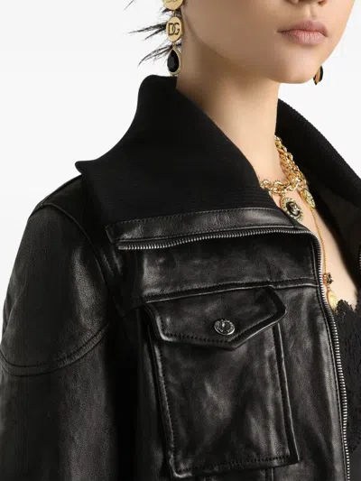 Dolce & Gabbana Bomber Jacket With Elasticated Hem And Wide Collar
