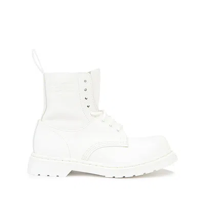 Mm6 Maison Margiela 1460 Lace-up Ankle Boots In White Leather