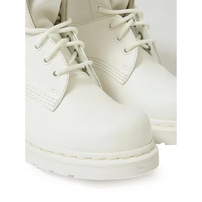 Mm6 Maison Margiela 1460 Lace-up Ankle Boots In White Leather