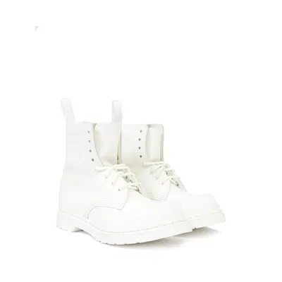 Mm6 Maison Margiela 1460 Lace-up Ankle Boots In White Leather