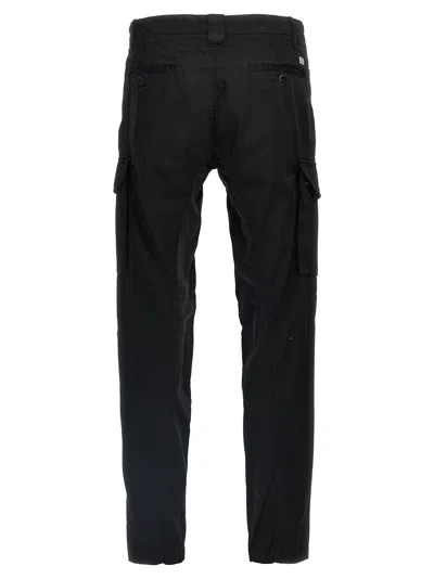 C.p. Company Straight-fit Cargo Pants With Subtle Lens Detail In Black