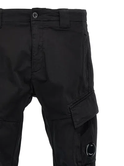 C.p. Company Straight-fit Cargo Pants With Subtle Lens Detail In Black