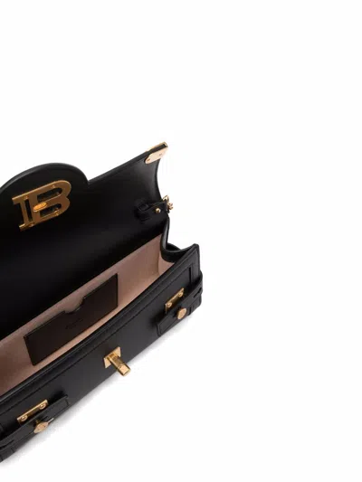 Balmain Women B-buzz 23 Leather Shoulder Bag In Black