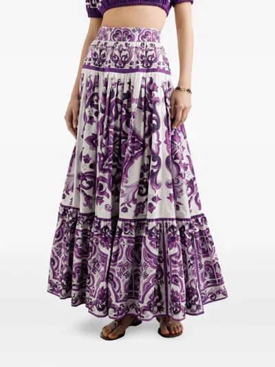 Dolce & Gabbana Maxi Skirt Dg In Purple