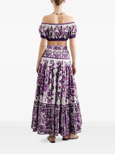 Dolce & Gabbana Maxi Skirt Dg In Purple