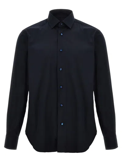 Barba Napoli Tailored Shirt With Long Cuffed Sleeves In Black