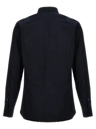 Barba Napoli Tailored Shirt With Long Cuffed Sleeves In Black