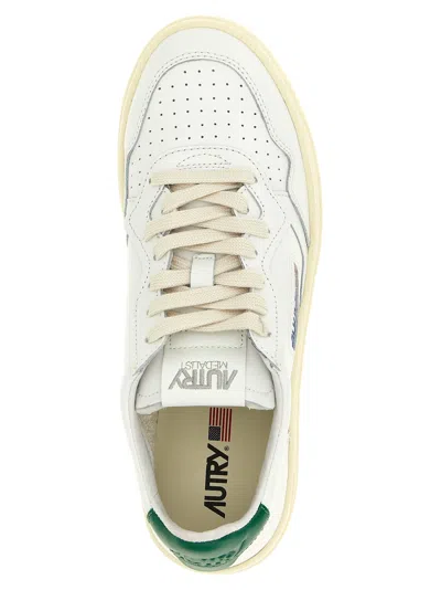Autry Low-top Leather Sneakers With Perforated Upper And Contrasting Sole In White