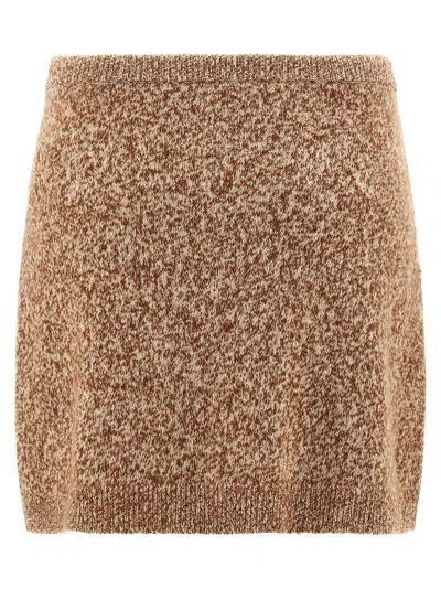 Versace Minigonna In Misto Lana Vergine Bicolor Donna In Multi