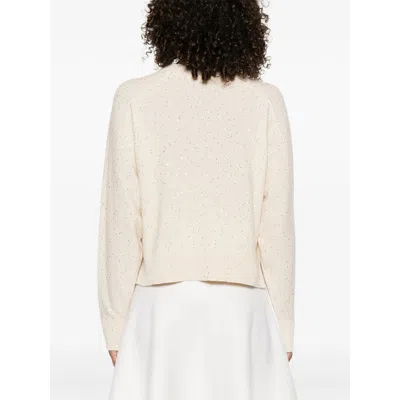 Antonelli Sequin-embellished Crew-neck Sweater In Neutral