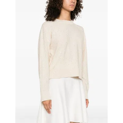 Antonelli Sequin-embellished Crew-neck Sweater In Neutral