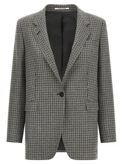 Tagliatore Oversize Blazer Jacket Blazers Gray In Multi