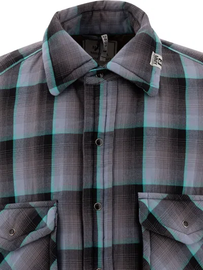 Miharayasuhiro Padded Check Overshirt Jackets Grey