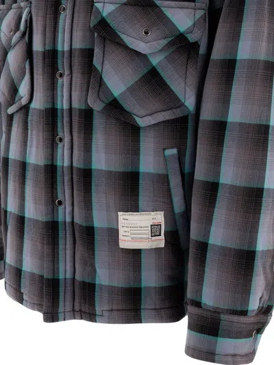 Miharayasuhiro Padded Check Overshirt Jackets Grey