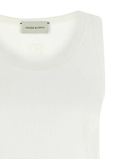 Magda Butrym Lace Trim Ribbed Texture Scoop Neck Top