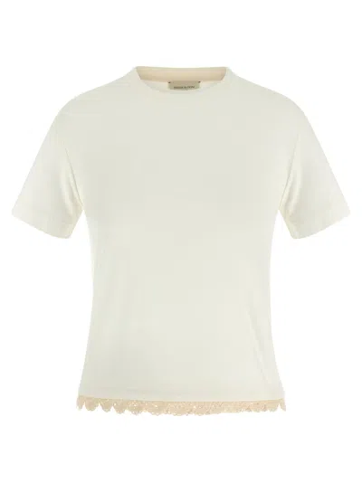 Magda Butrym Crochet-trimmed Cotton-jersey T-shirt In White