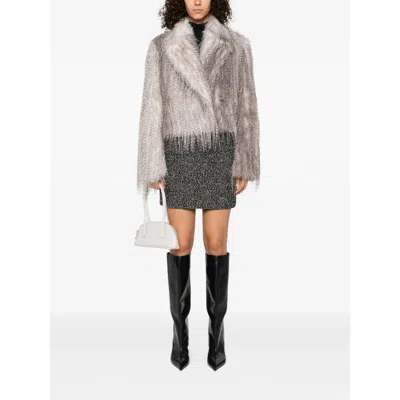 Giuseppe Di Morabito Faux Fur Short Coat In Gray