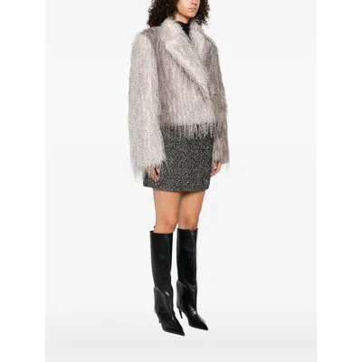 Giuseppe Di Morabito Faux Fur Short Coat In Gray