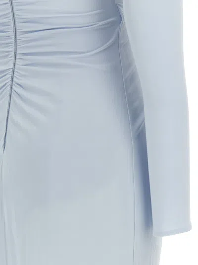Elisabetta Franchi Light Blue Red Carpet Long Dress In Blue