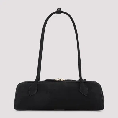 Alaïa Teckel Shoulder Bag In Black Nabuk Calf Leather In Black