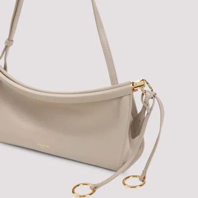 Alaïa East West Shoulder Bag In Grege Calf Leather In White