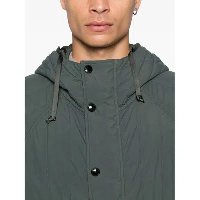 C.p. Company Quilted Hooded Jacket In Gray