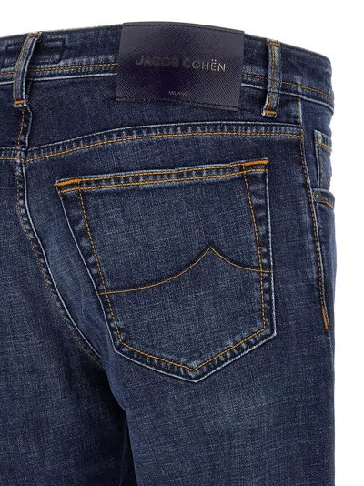 Jacob Cohen Slim Jeans With Back Patch Pockets In Blue