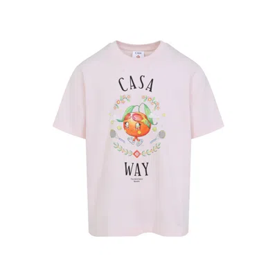 Casablanca Pale Pink Casa Way Orange Mascot T-shirt In Neutral