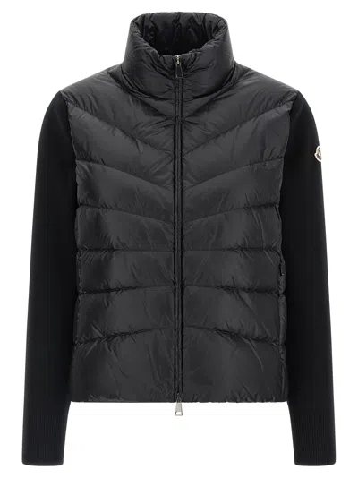 Moncler Womens Black Funnel-neck Brand-patch Regular-fit Shell-down Jacket In Black